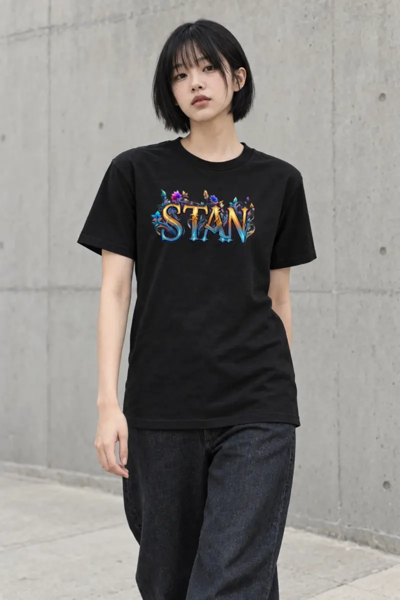 "Stan Floral Script" Heavyweight Unisex Crewneck T-shirt | Gildan 5000