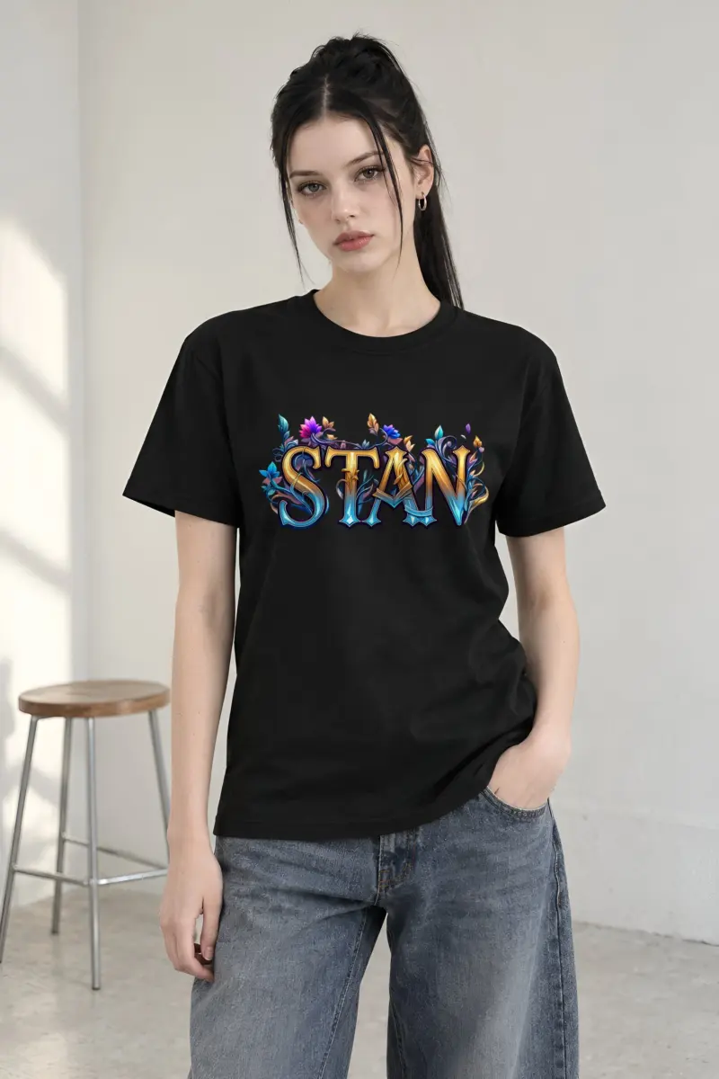 "Stan Floral Script" Heavyweight Unisex Crewneck T-shirt