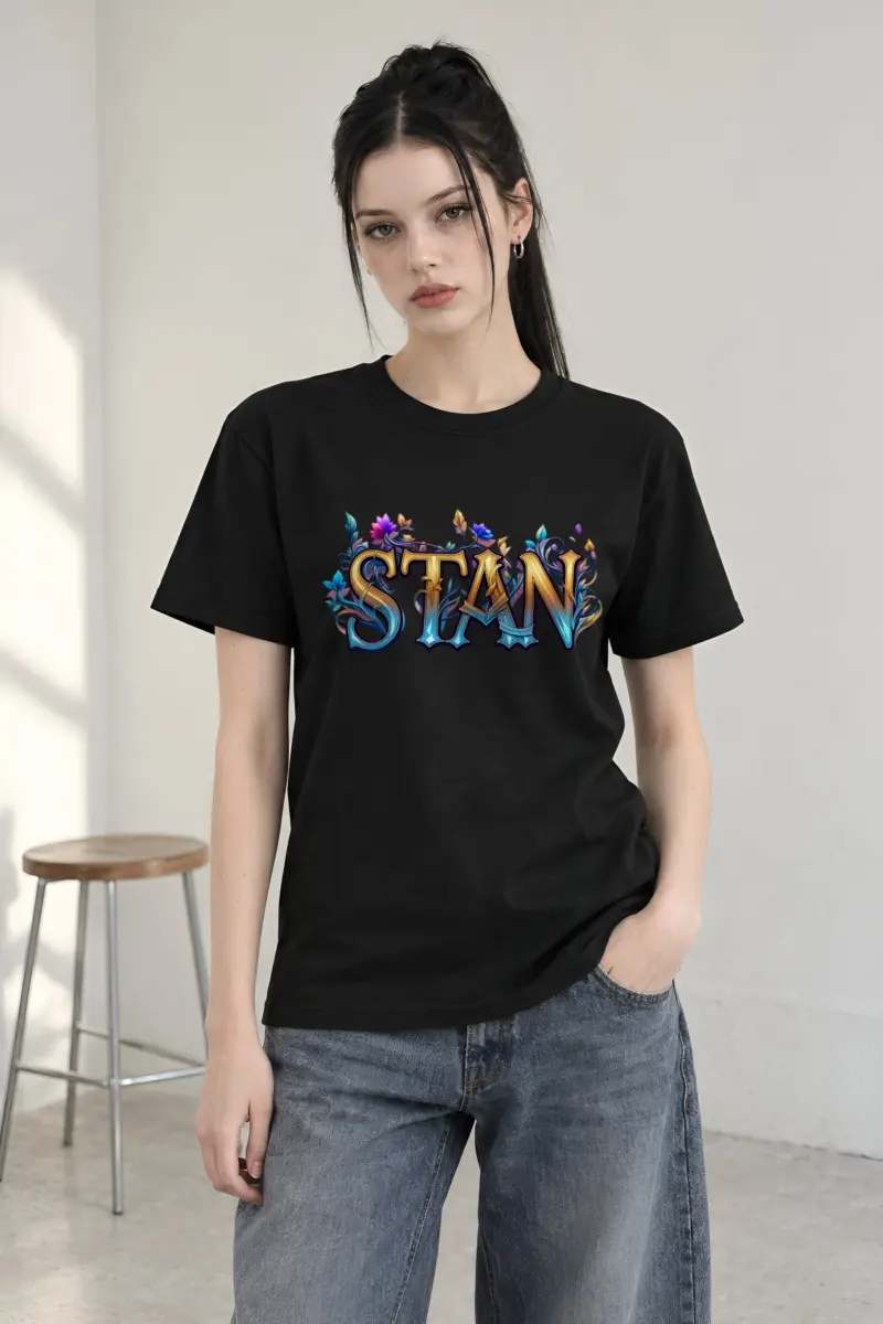 "Stan Floral Script" Heavyweight Unisex Crewneck T-shirt