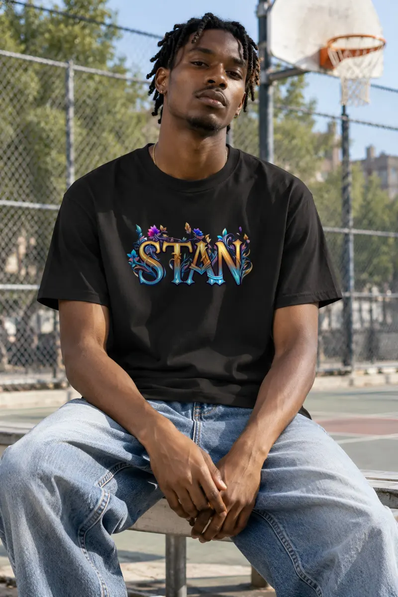 "Stan Floral Script" Heavyweight Unisex Crewneck T-shirt