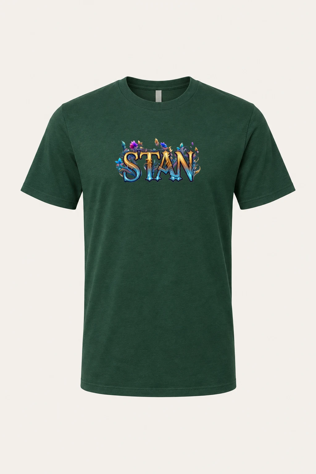 "Stan Floral Script" Heavyweight Unisex Crewneck T-shirt | Gildan 5000