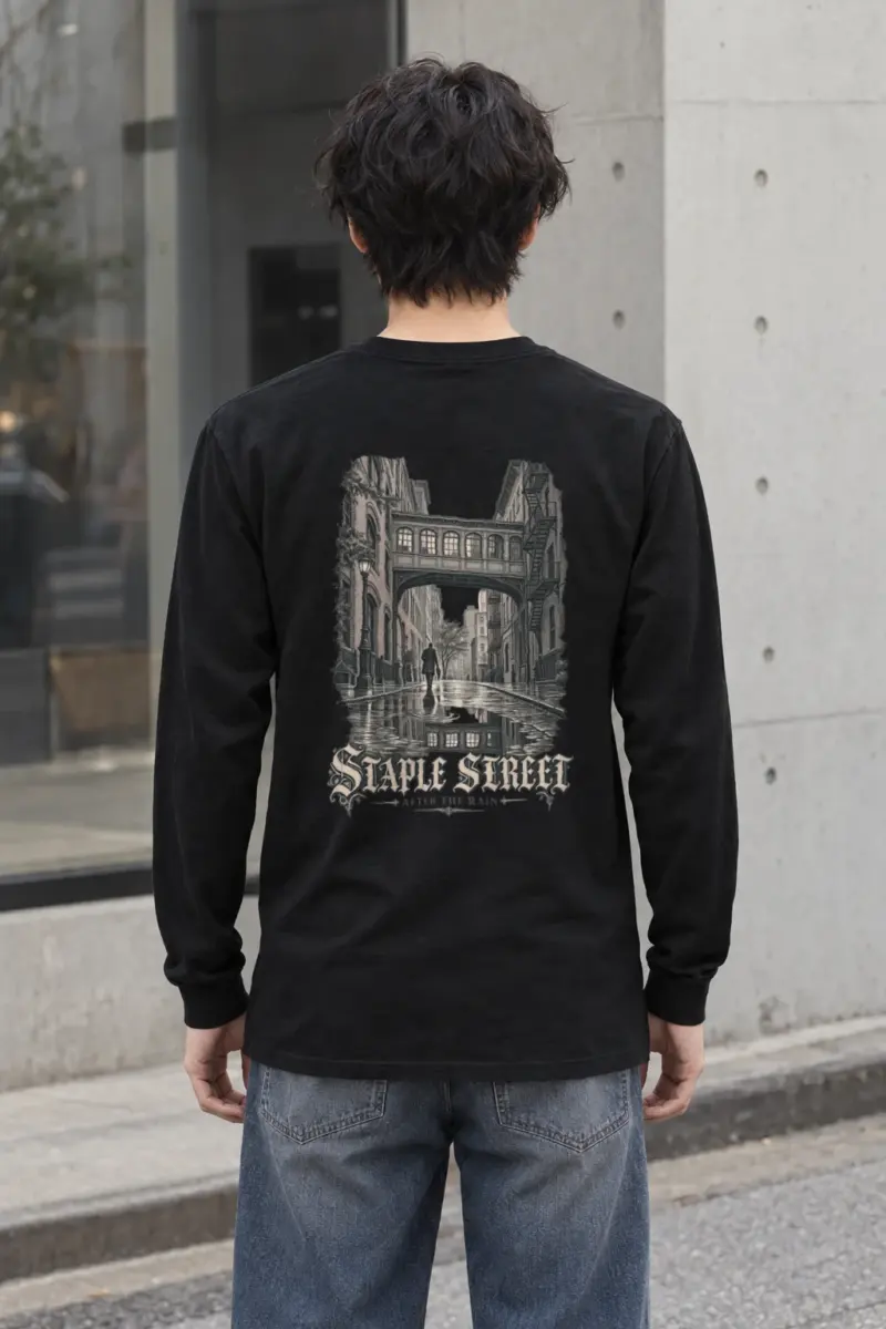“STAPLE STREET AFTER THE RAIN” Unisex Longsleeve T-shirt