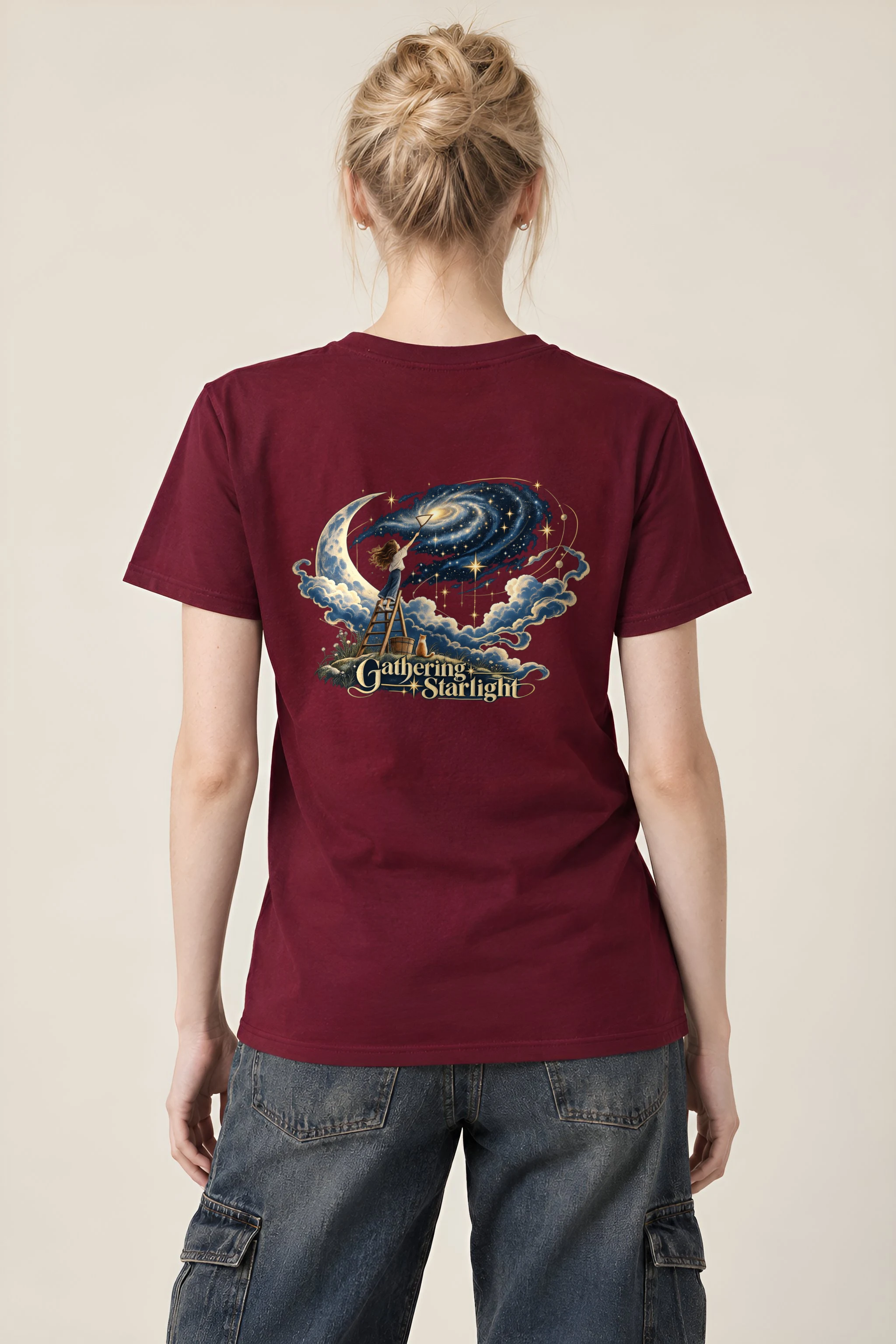 "Star Gathering Ladder" Heavyweight Unisex Crewneck T-shirt