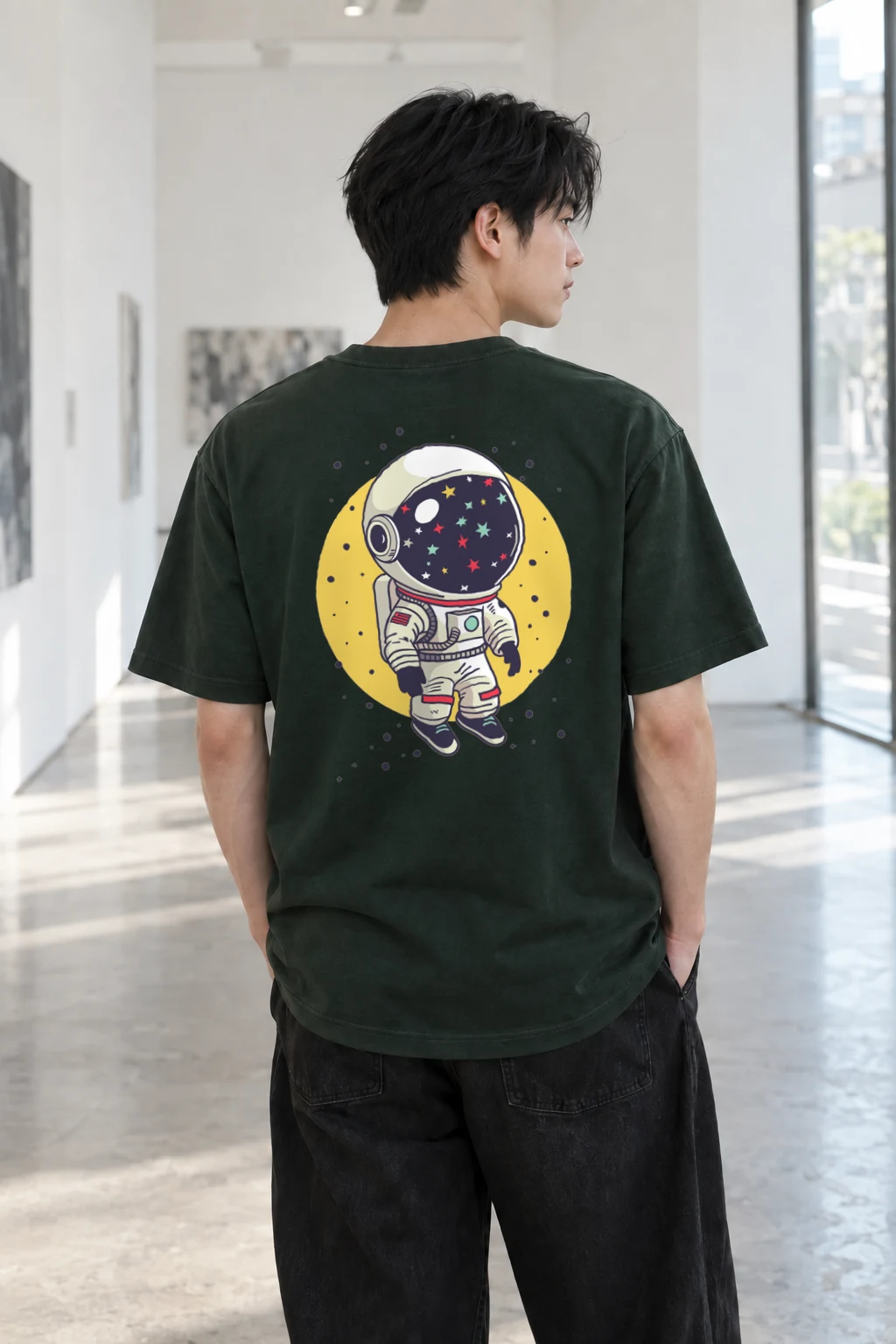 "Starbound Astronaut" Heavyweight Unisex Crewneck T-shirt | Gildan 5000