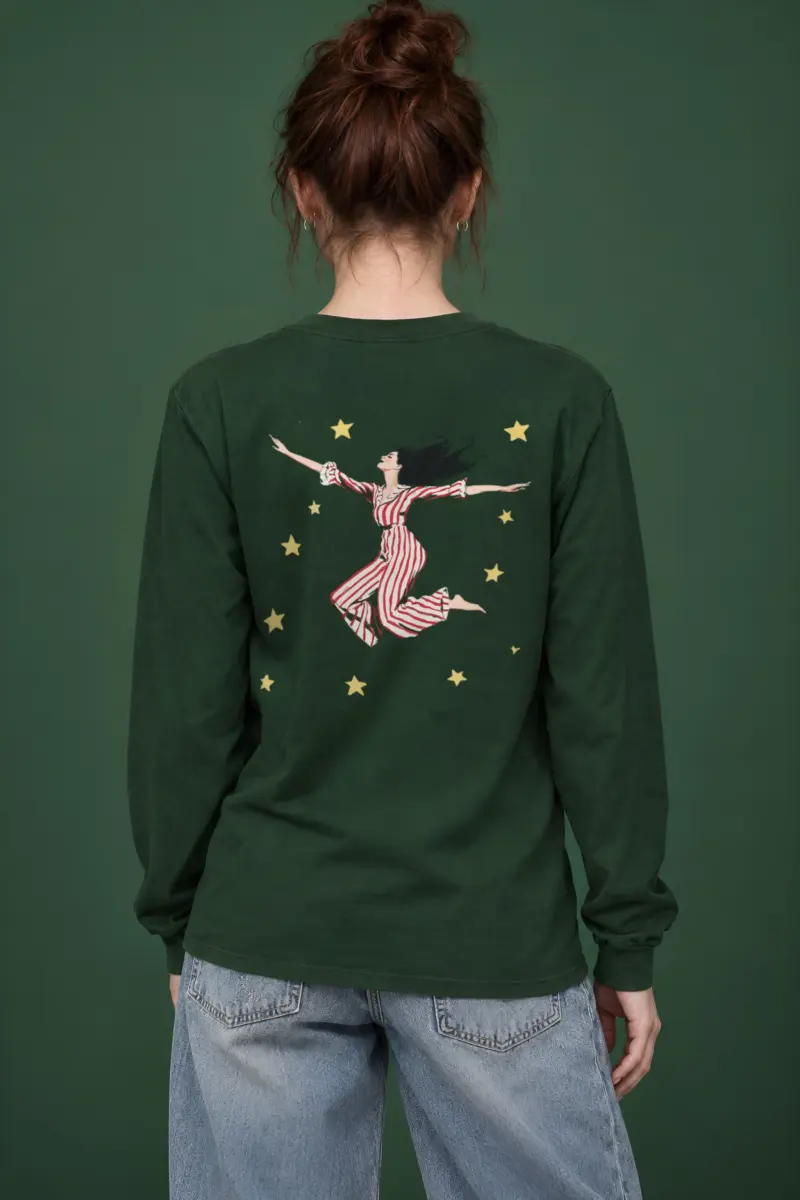 "Starbound Stripe Leap" Unisex Longsleeve T-shirt
