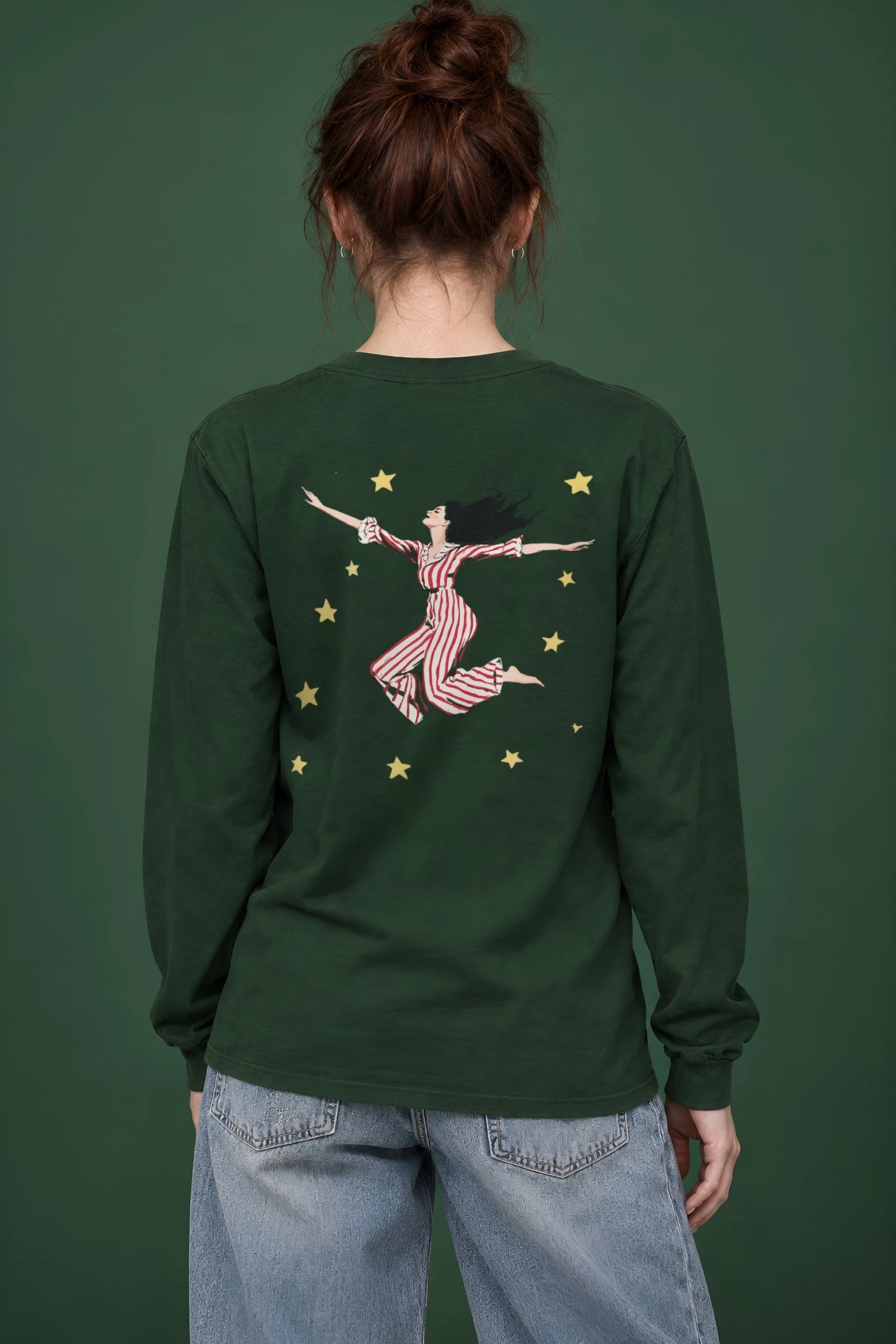 "Starbound Stripe Leap" Unisex Longsleeve T-shirt
