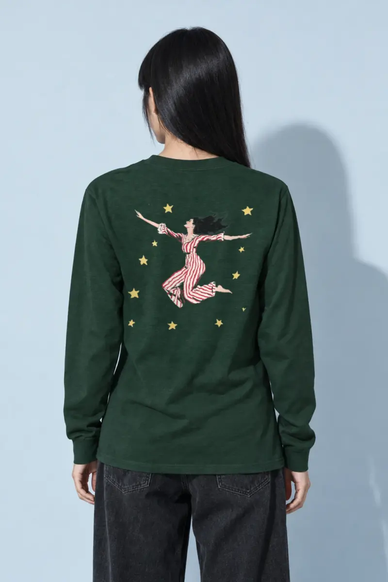 "Starbound Stripe Leap" Unisex Longsleeve T-shirt