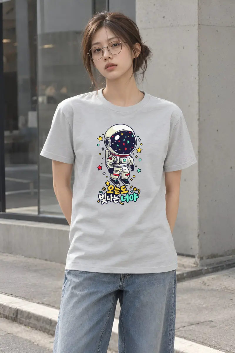 "Starlit Space Drifter" Heavyweight Unisex Crewneck T-shirt