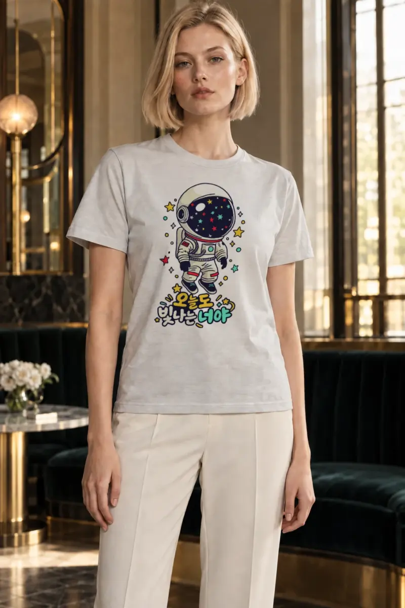 "Starlit Space Drifter" Heavyweight Unisex Crewneck T-shirt