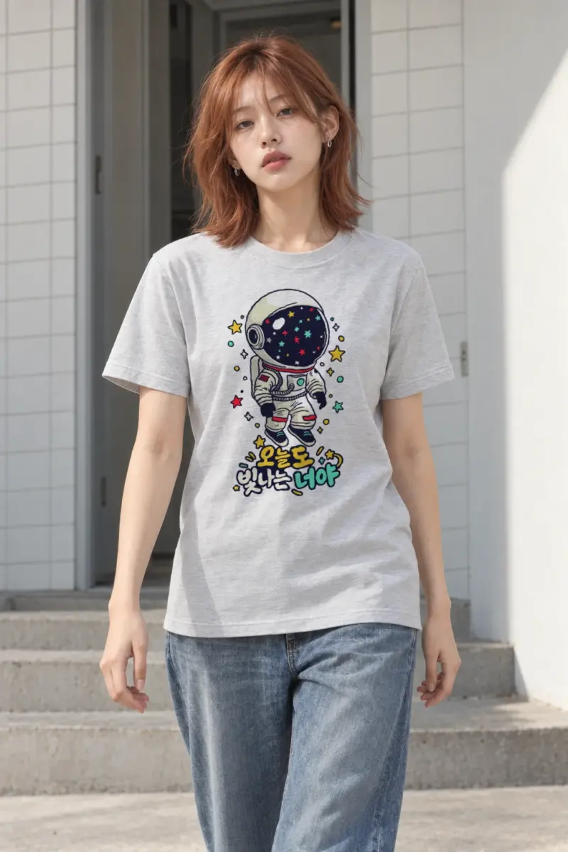 "Starlit Space Drifter" Heavyweight Unisex Crewneck T-shirt