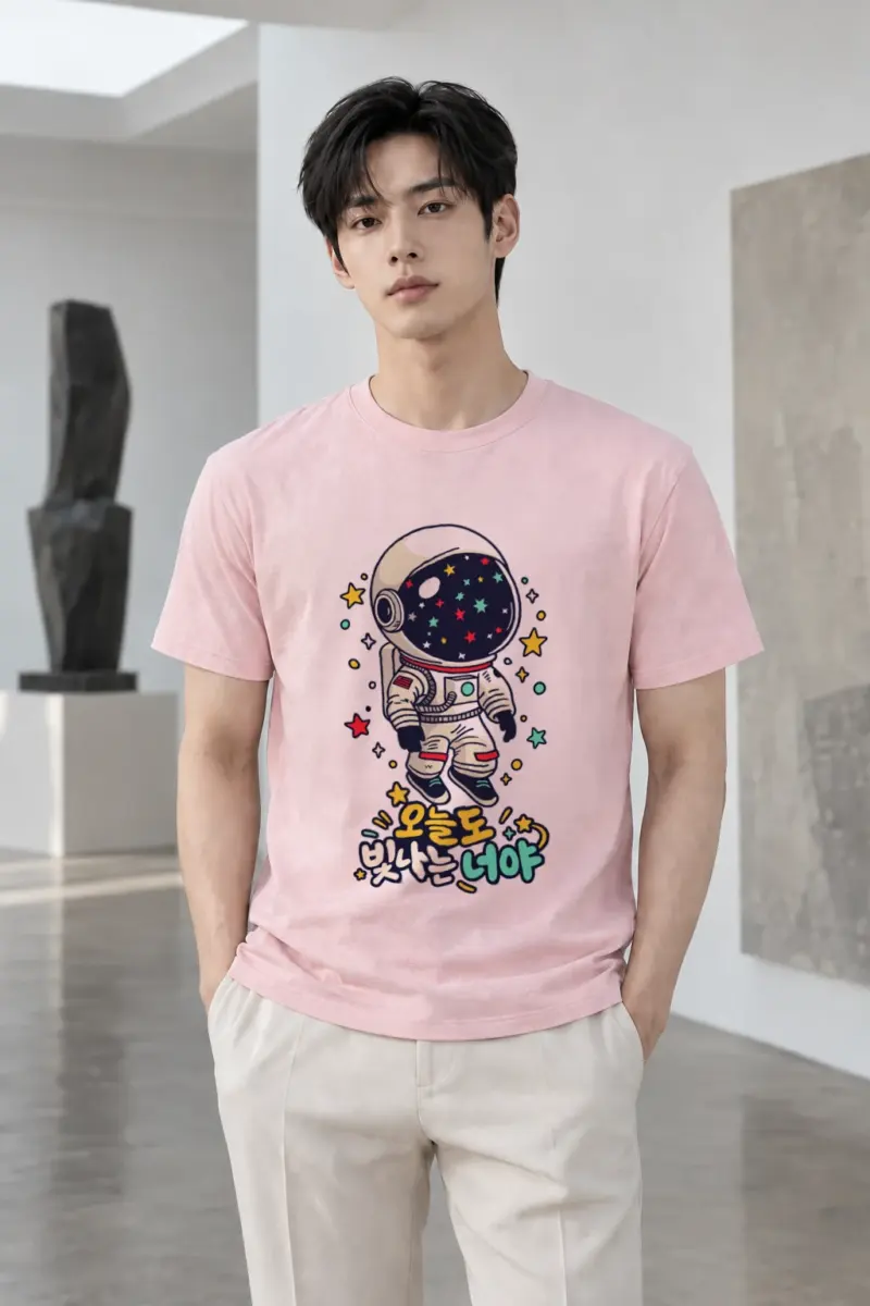 "Starlit Space Drifter" Heavyweight Unisex Crewneck T-shirt | Gildan 5000