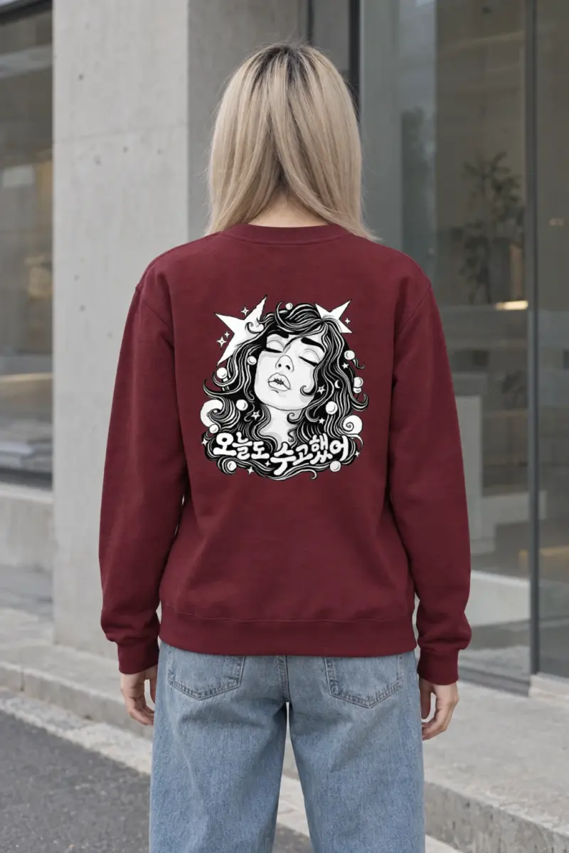 "Starlit Wavy Hair" Heavy Blend Unisex Crewneck Sweatshirt