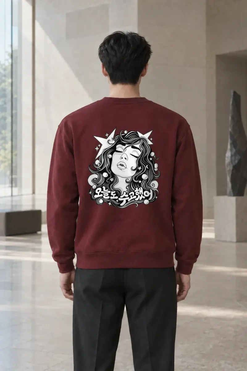 "Starlit Wavy Hair" Heavy Blend Unisex Crewneck Sweatshirt