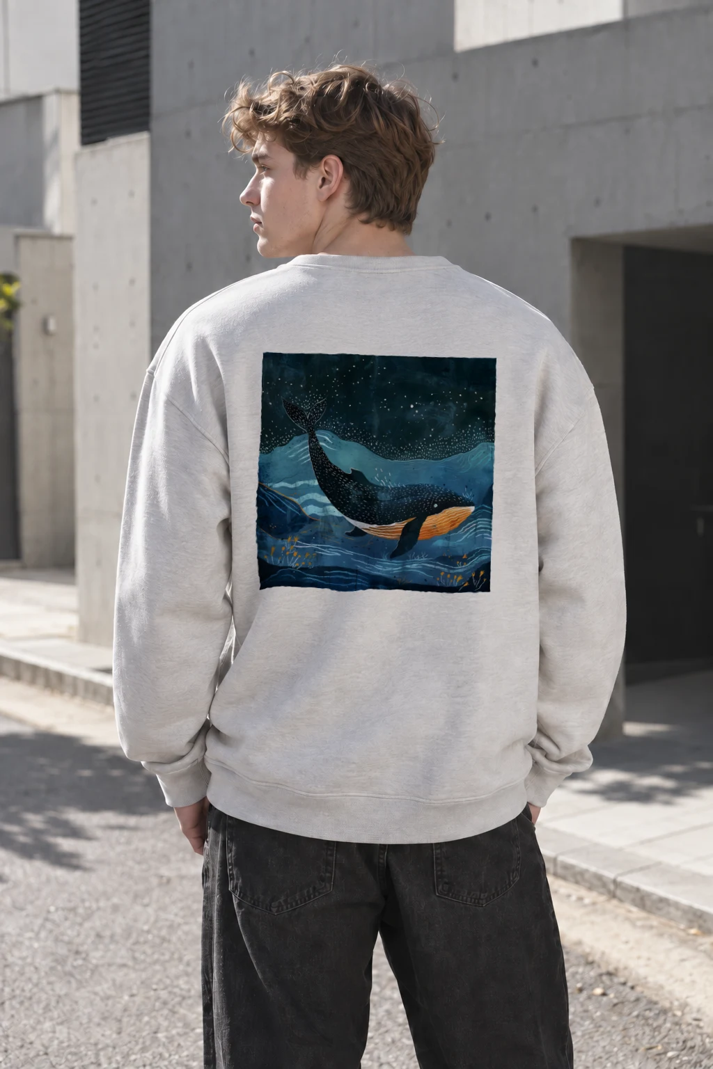 "Starry Orca" Heavy Blend Unisex Crewneck Sweatshirt | Gildan 18000