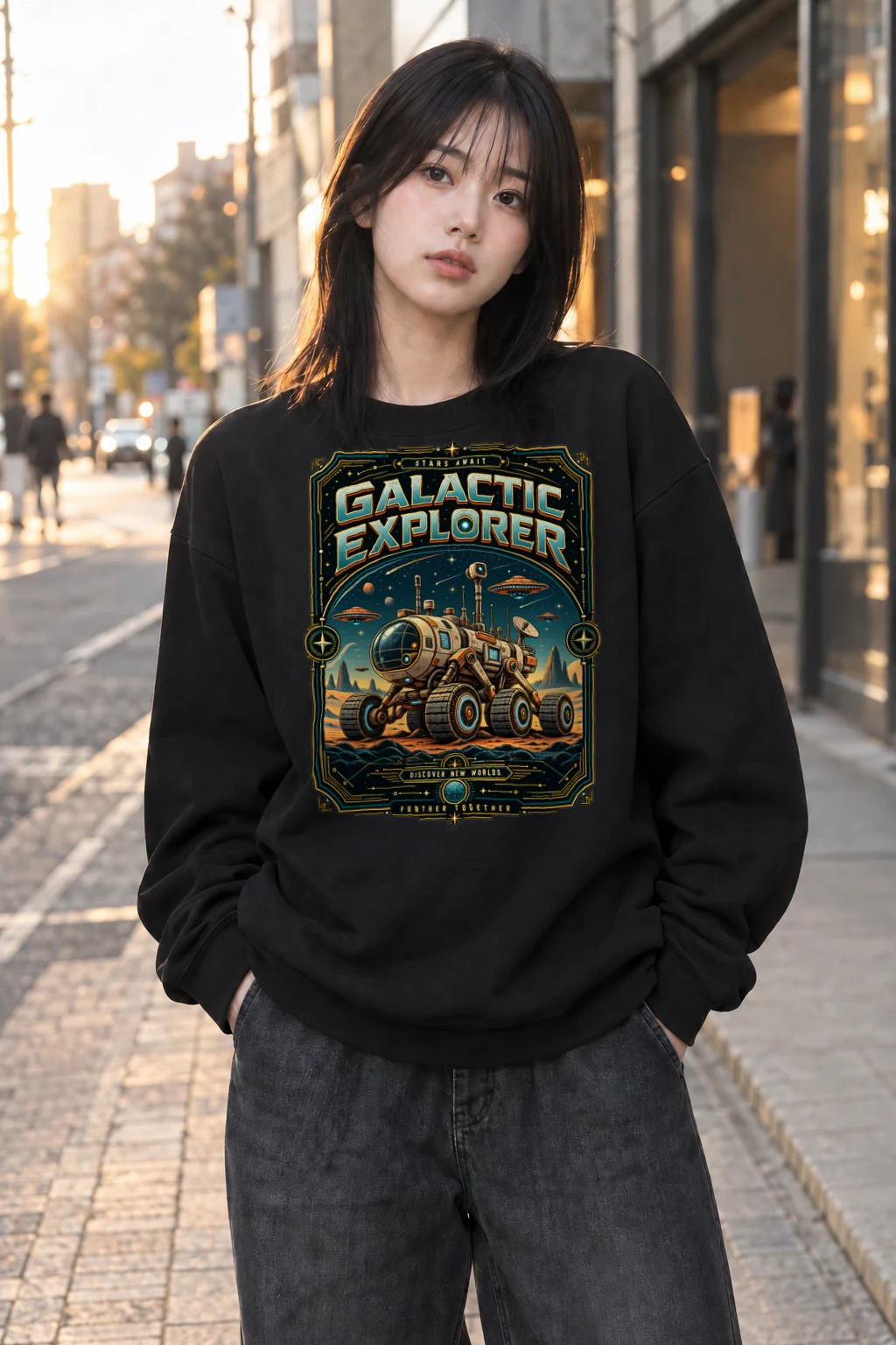 "Stars Await" Heavy Blend Unisex Crewneck Sweatshirt | Gildan 18000