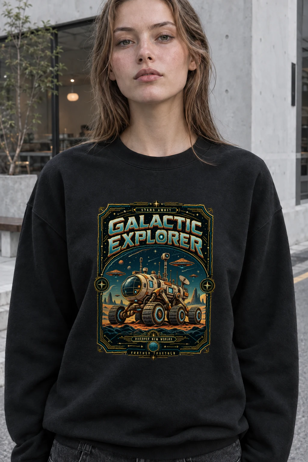 "Stars Await" Heavy Blend Unisex Crewneck Sweatshirt | Gildan 18000