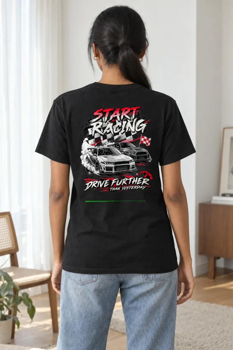 "Start Racing" Heavyweight Unisex Crewneck T-shirt | Gildan 5000