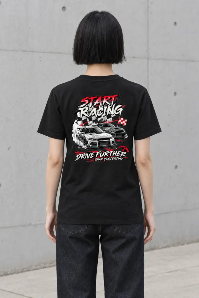 "Start Racing" Heavyweight Unisex Crewneck T-shirt | Gildan 5000