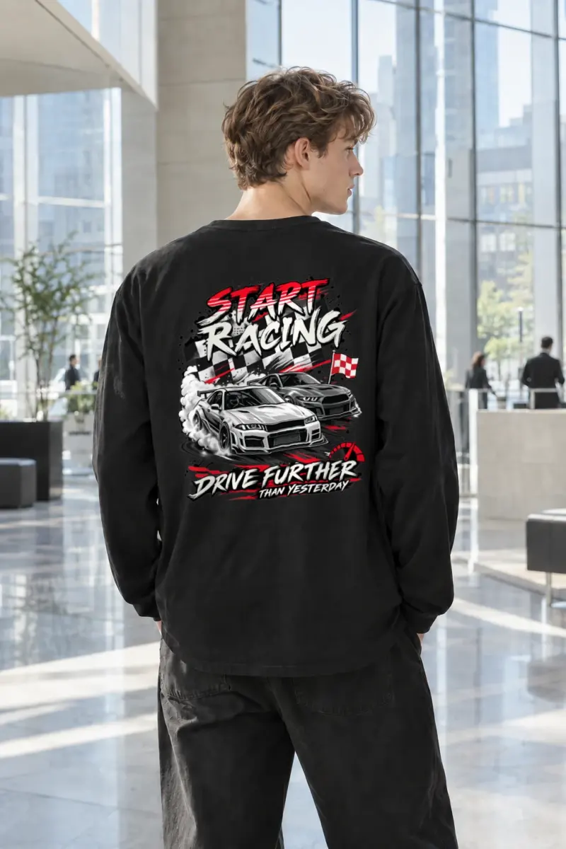 "Start Racing" Unisex Longsleeve T-shirt | Gildan 2400