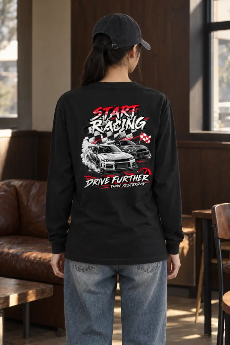 "Start Racing" Unisex Longsleeve T-shirt | Gildan 2400