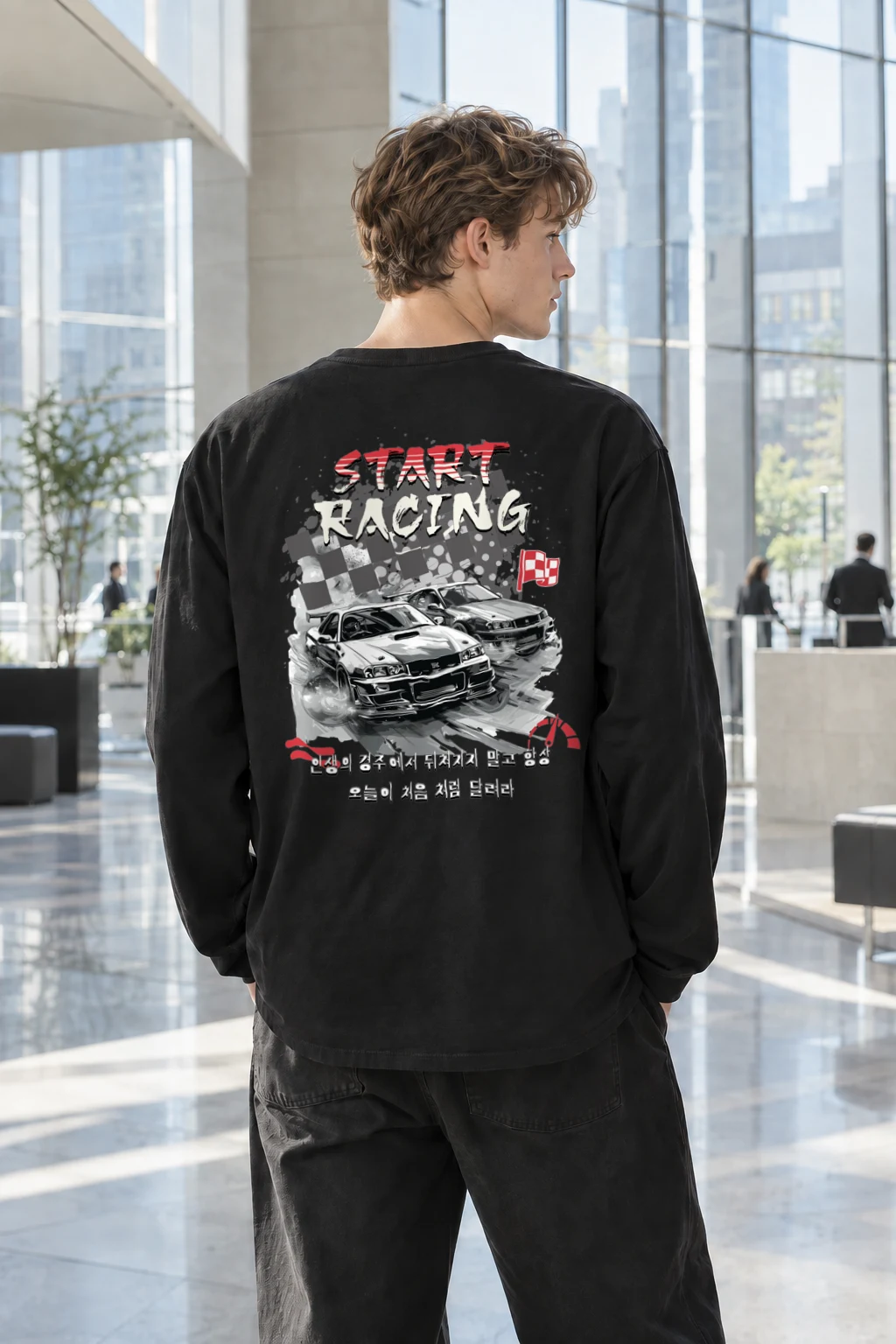 "Start Racing" Unisex Longsleeve T-shirt | Gildan 2400