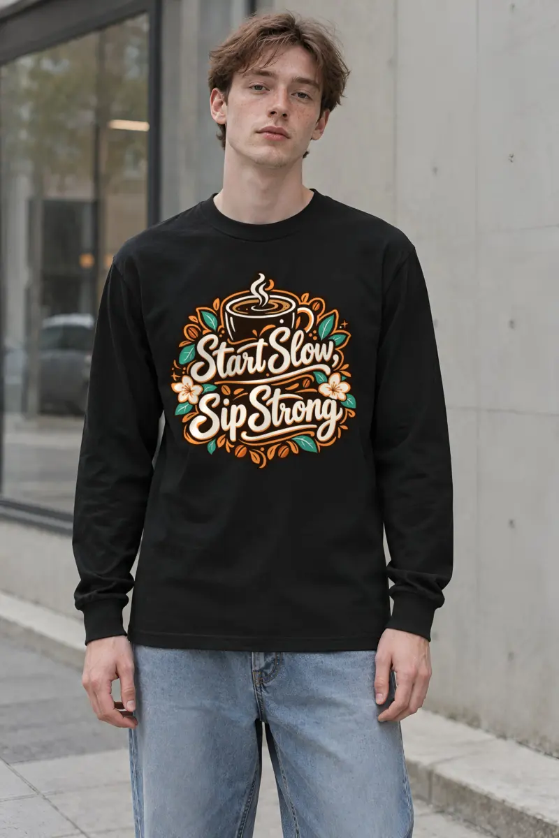 "Start Slow Sip Strong" Unisex Longsleeve T-shirt