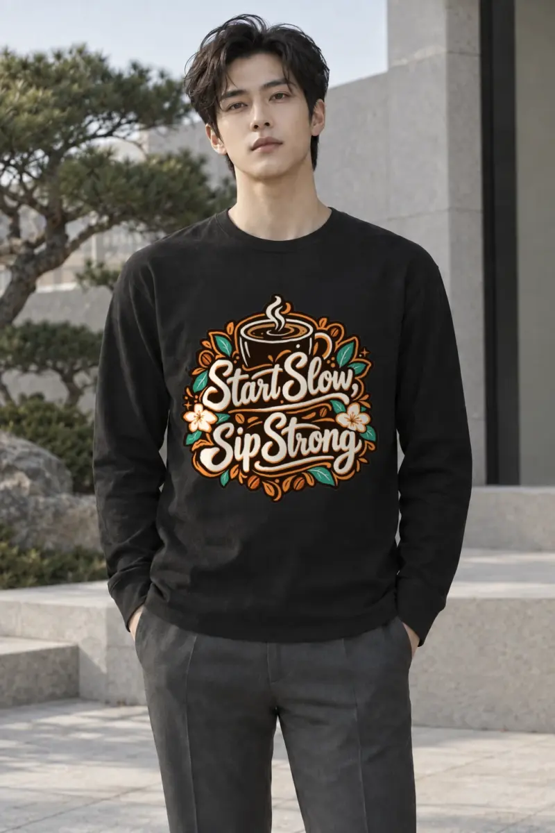 "Start Slow Sip Strong" Unisex Longsleeve T-shirt | Gildan 2400