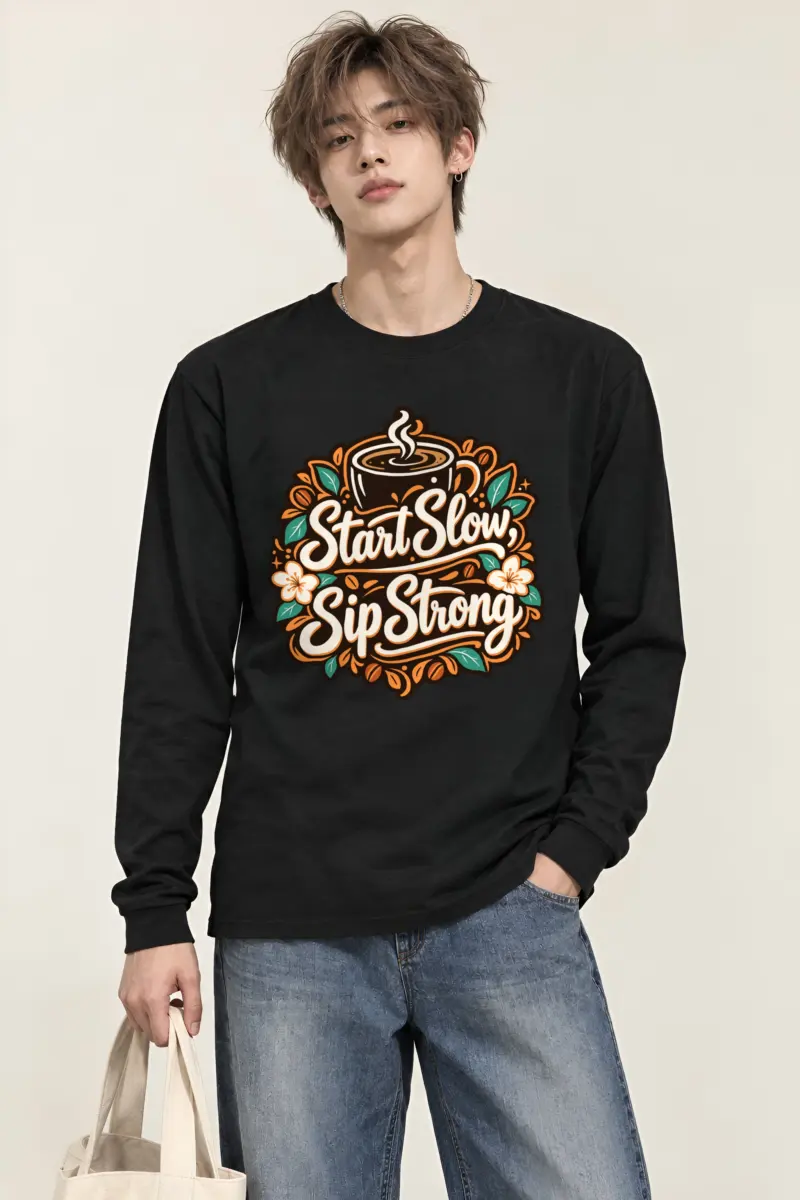 "Start Slow Sip Strong" Unisex Longsleeve T-shirt