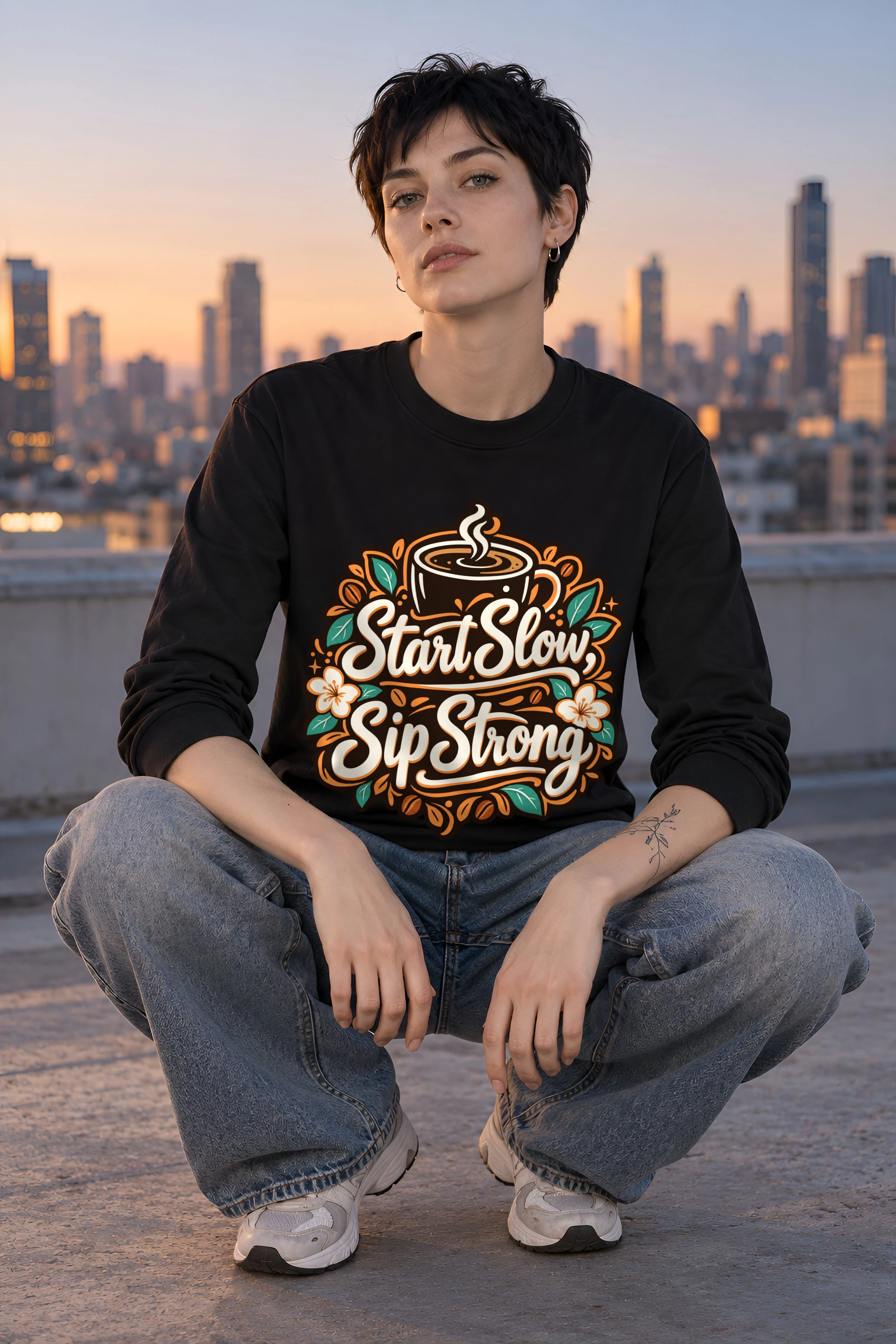 "Start Slow Sip Strong" Unisex Longsleeve T-shirt