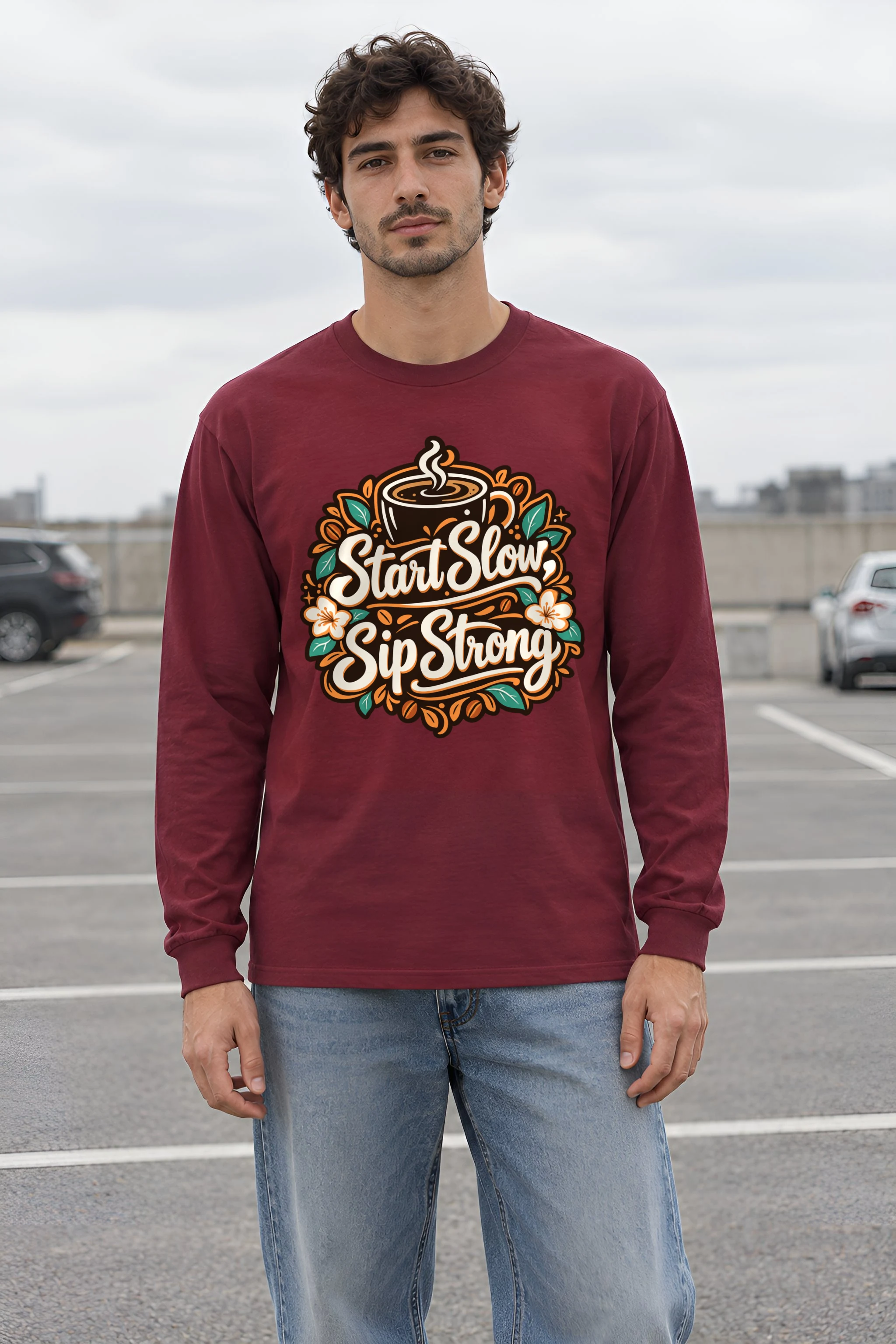 "Start Slow Sip Strong" Unisex Longsleeve T-shirt