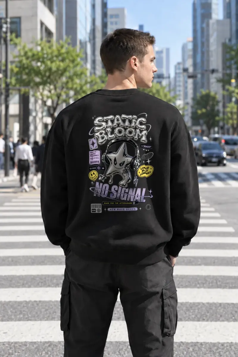 "Static Bloom" Heavy Blend Unisex Crewneck Sweatshirt | Gildan 18000