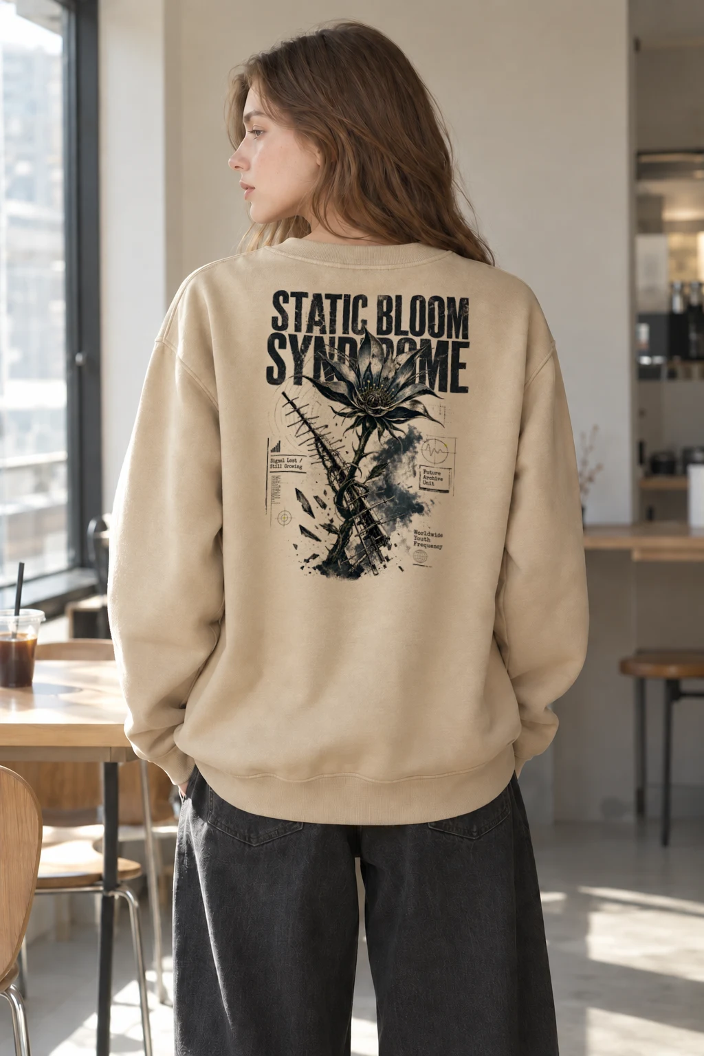 "Static Bloom" Heavy Blend Unisex Crewneck Sweatshirt | Gildan 18000