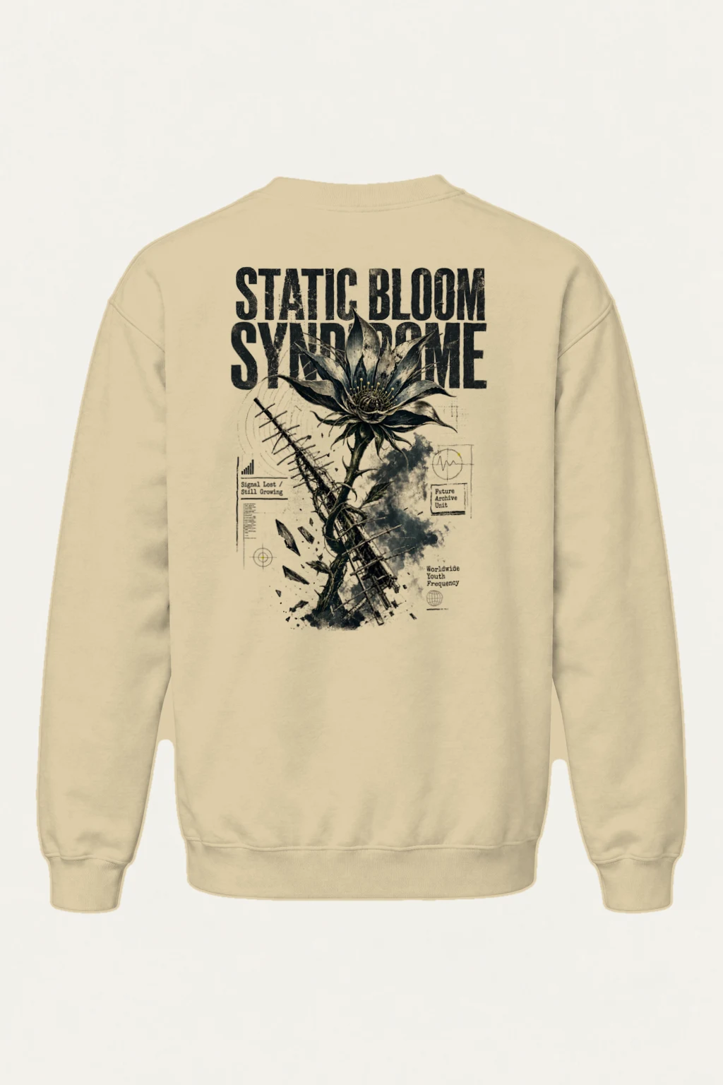 "Static Bloom" Heavy Blend Unisex Crewneck Sweatshirt | Gildan 18000