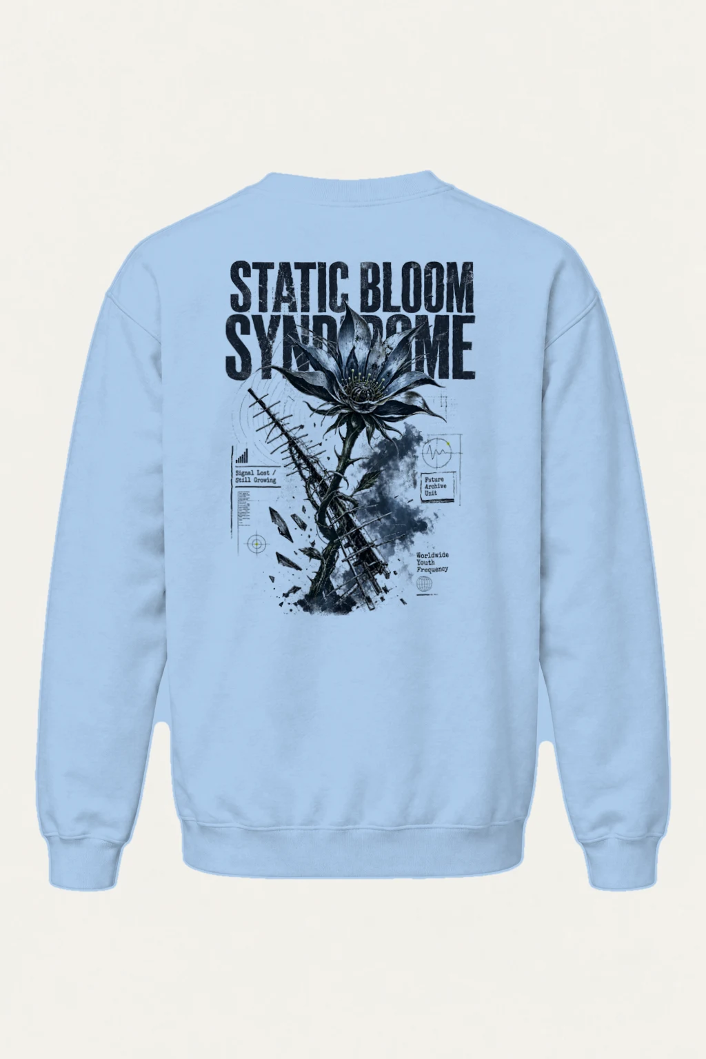 "Static Bloom" Heavy Blend Unisex Crewneck Sweatshirt | Gildan 18000