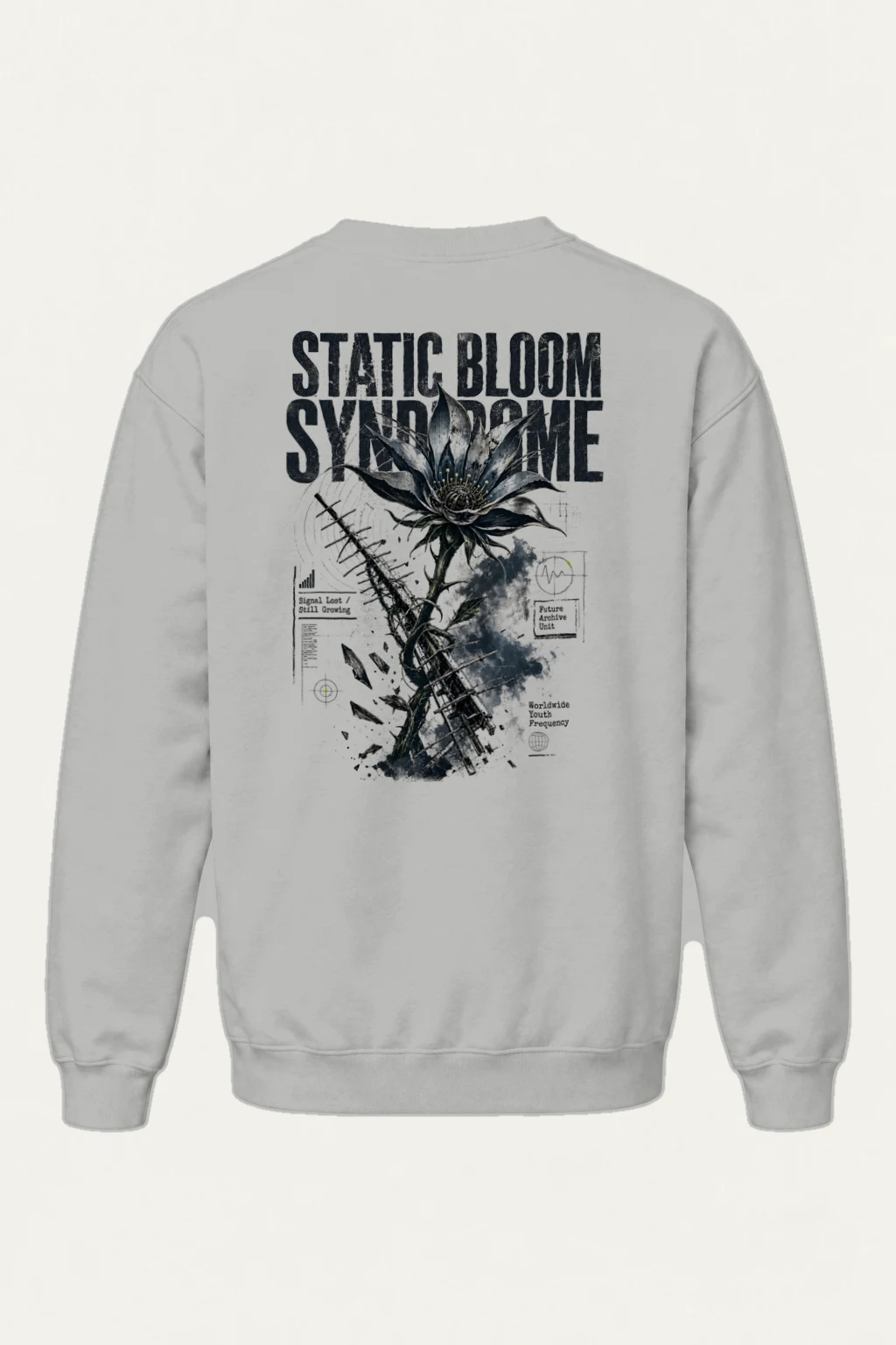 "Static Bloom" Heavy Blend Unisex Crewneck Sweatshirt | Gildan 18000