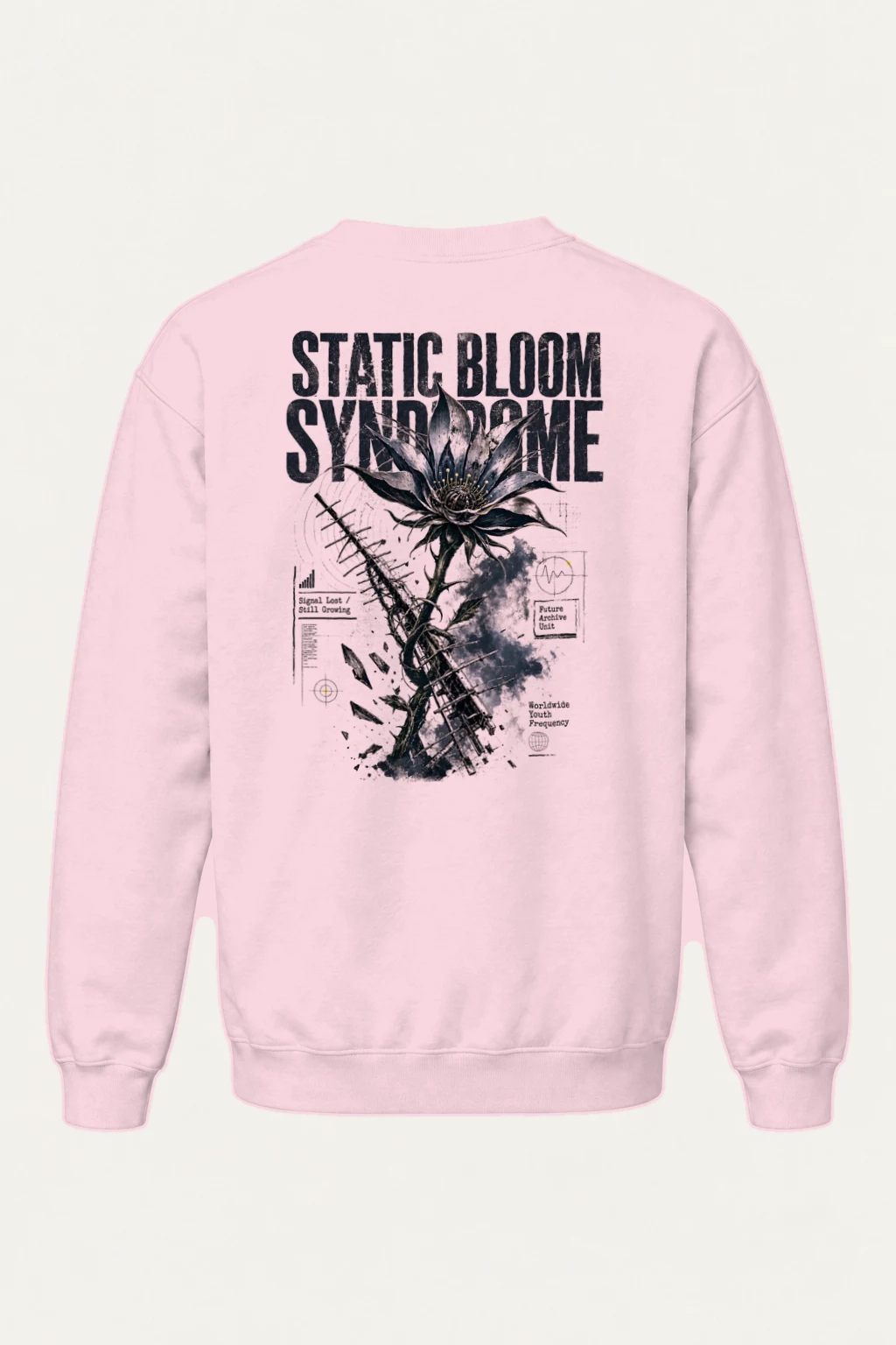 "Static Bloom" Heavy Blend Unisex Crewneck Sweatshirt | Gildan 18000