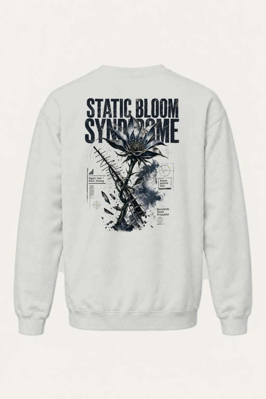 "Static Bloom" Heavy Blend Unisex Crewneck Sweatshirt | Gildan 18000