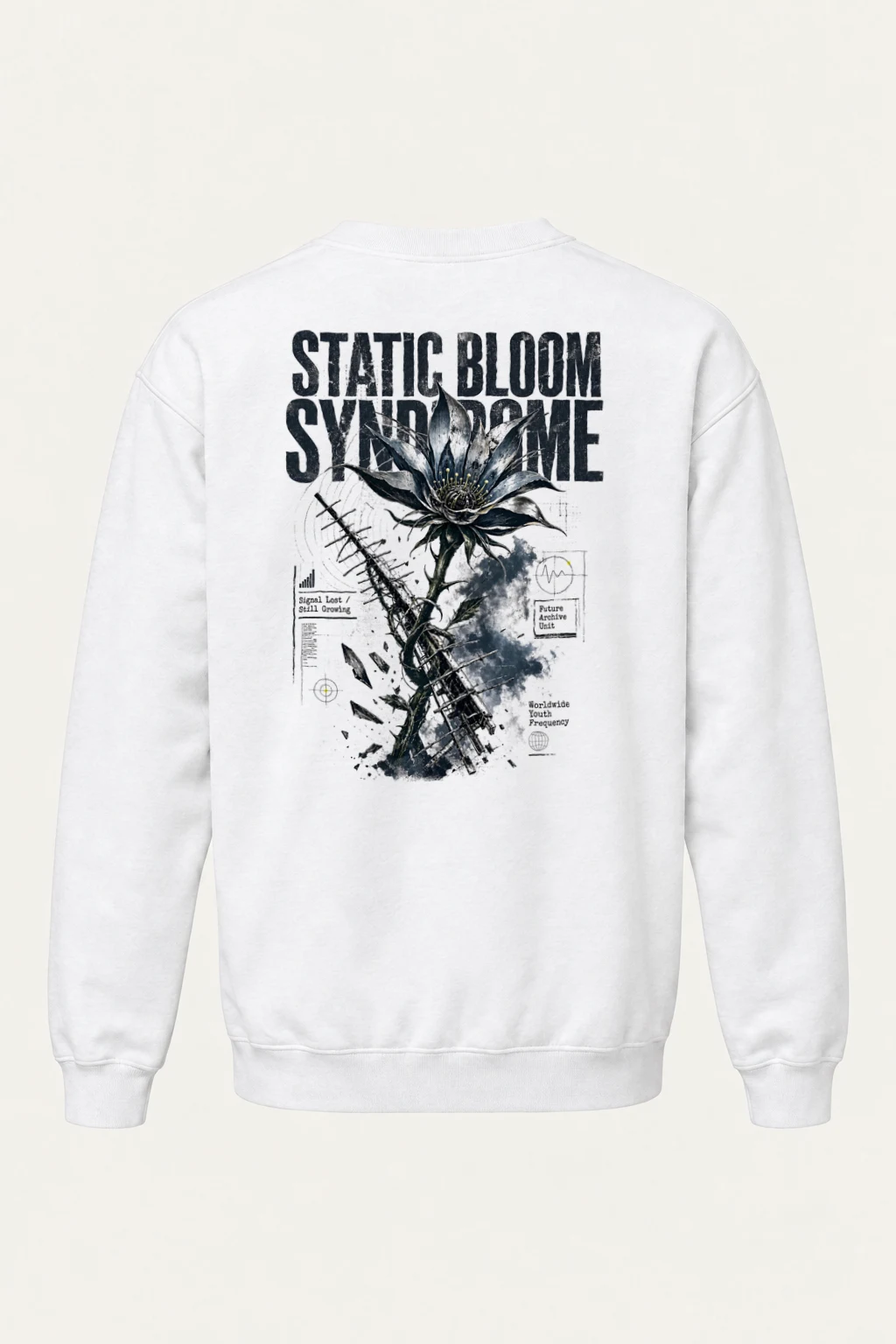 "Static Bloom" Heavy Blend Unisex Crewneck Sweatshirt | Gildan 18000