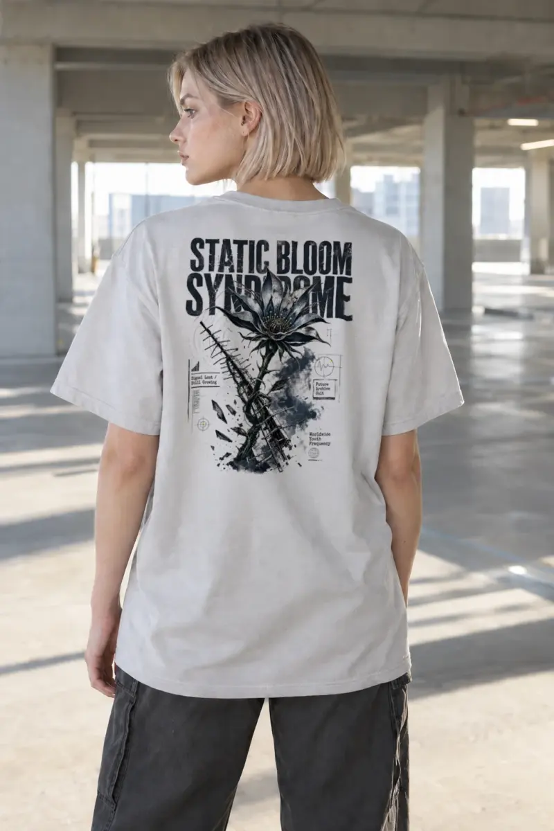 "Static Bloom" Heavyweight Unisex Crewneck T-shirt | Gildan 5000