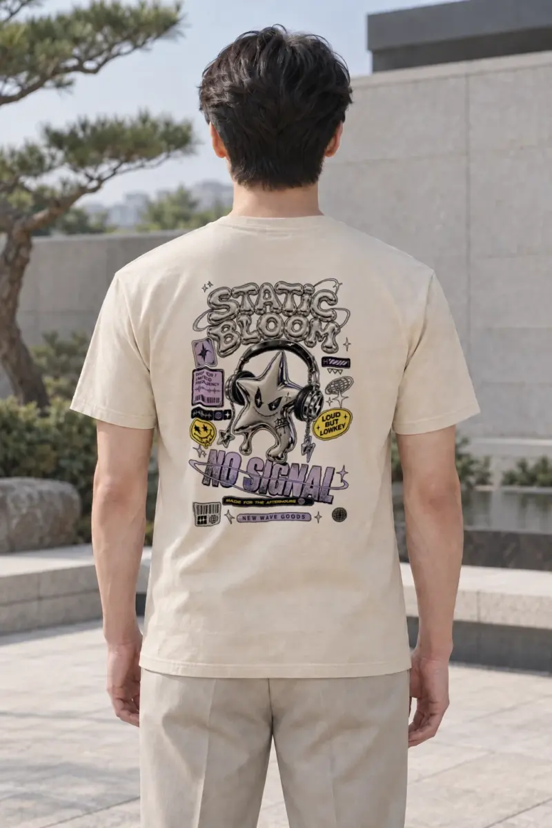 "Static Bloom" Heavyweight Unisex Crewneck T-shirt | Gildan 5000