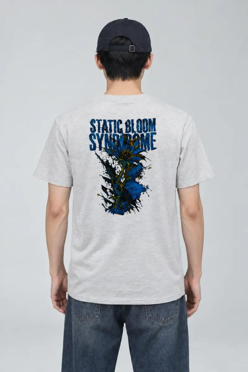 "Static Bloom Syndrome" Heavyweight Unisex Crewneck T-shirt