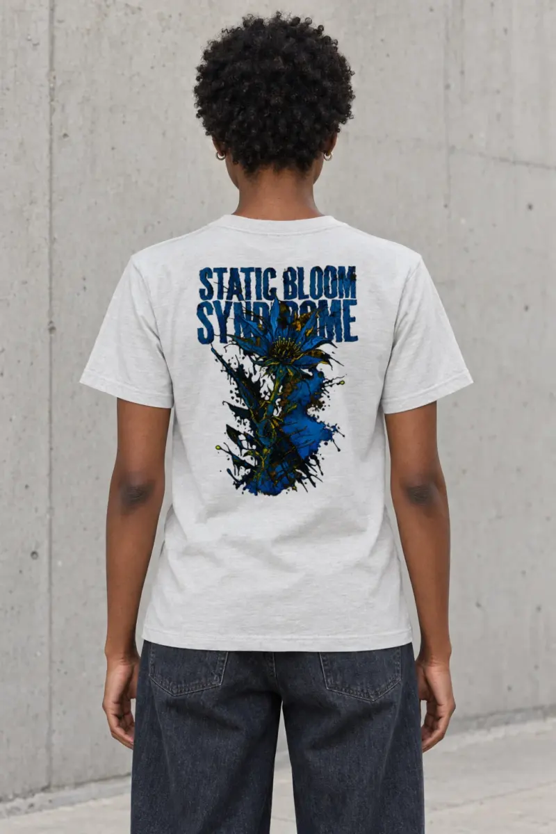 "Static Bloom Syndrome" Heavyweight Unisex Crewneck T-shirt | Gildan 5000