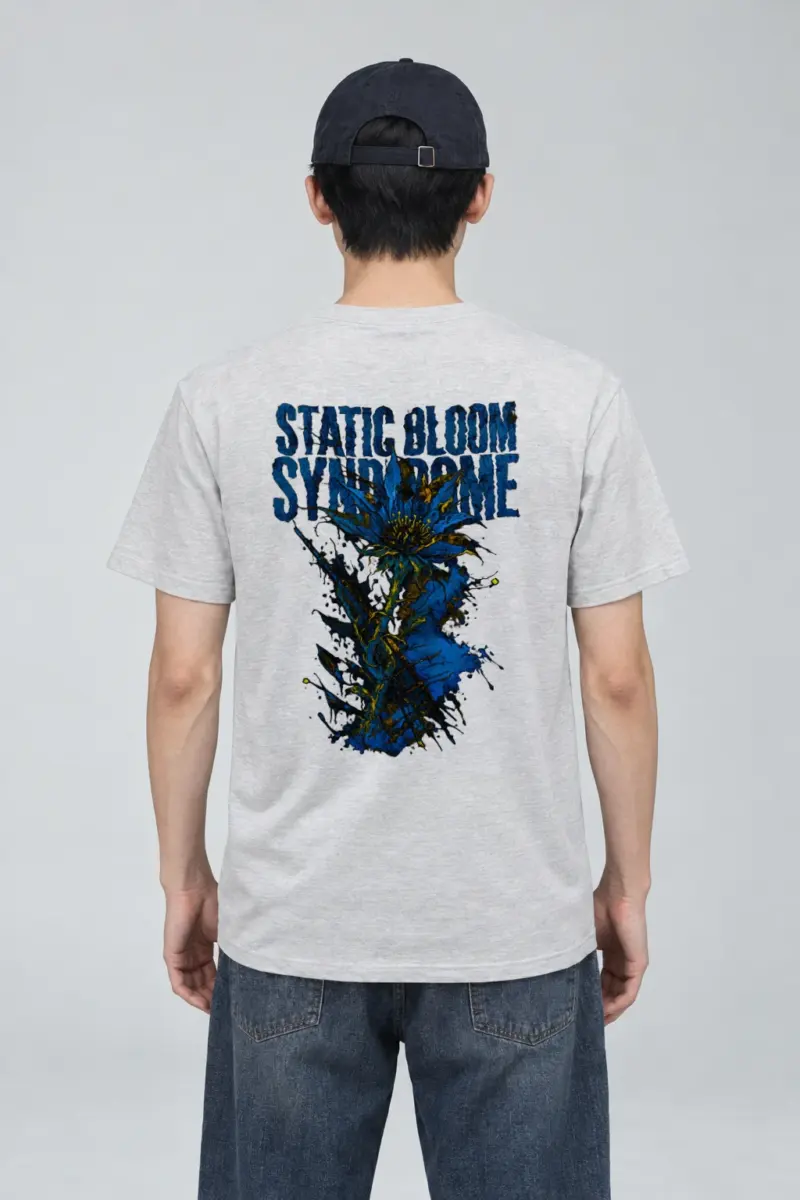 "Static Bloom Syndrome" Heavyweight Unisex Crewneck T-shirt
