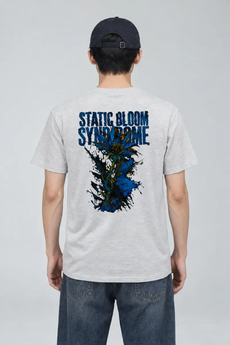 "Static Bloom Syndrome" Heavyweight Unisex Crewneck T-shirt | Gildan 5000
