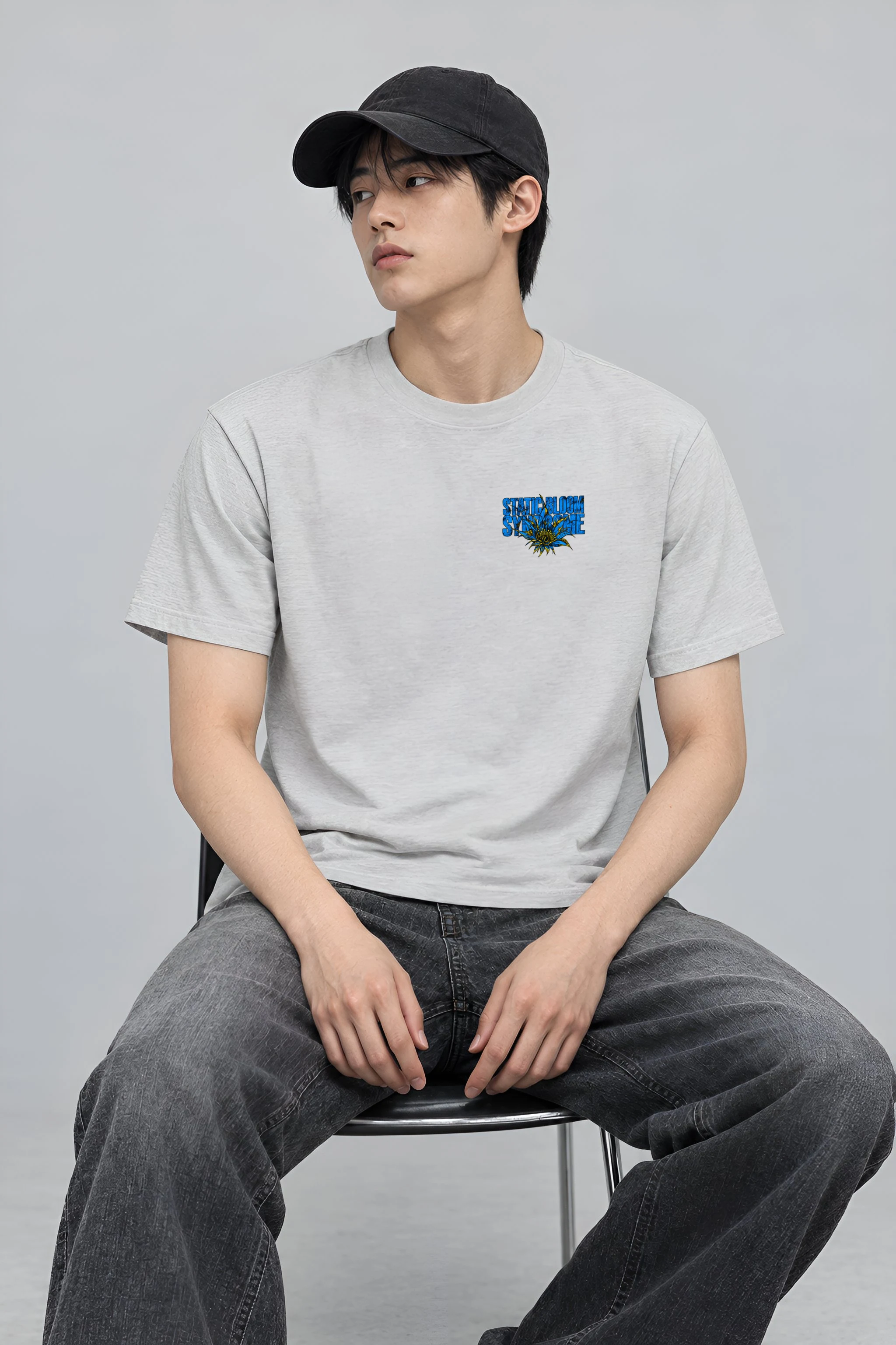 "Static Bloom Syndrome" Heavyweight Unisex Crewneck T-shirt