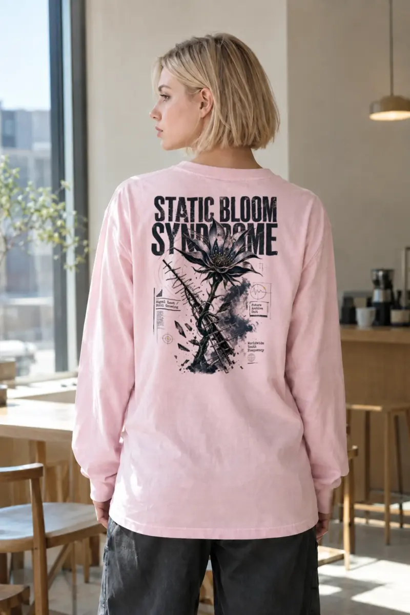 “Static Bloom” Unisex Longsleeve T-shirt | Gildan 2400