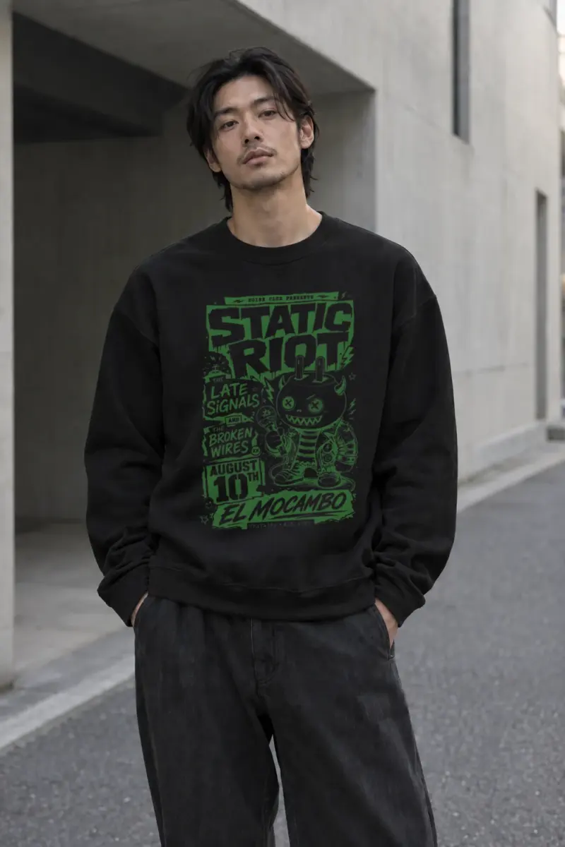 “Static Radio” Unisex Sponge Fleece Crewneck Sweatshirt | Bella + Canvas 3901