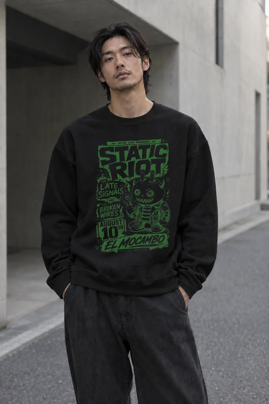 "Static Radio" Unisex Sponge Fleece Crewneck Sweatshirt | Bella + Canvas 3901