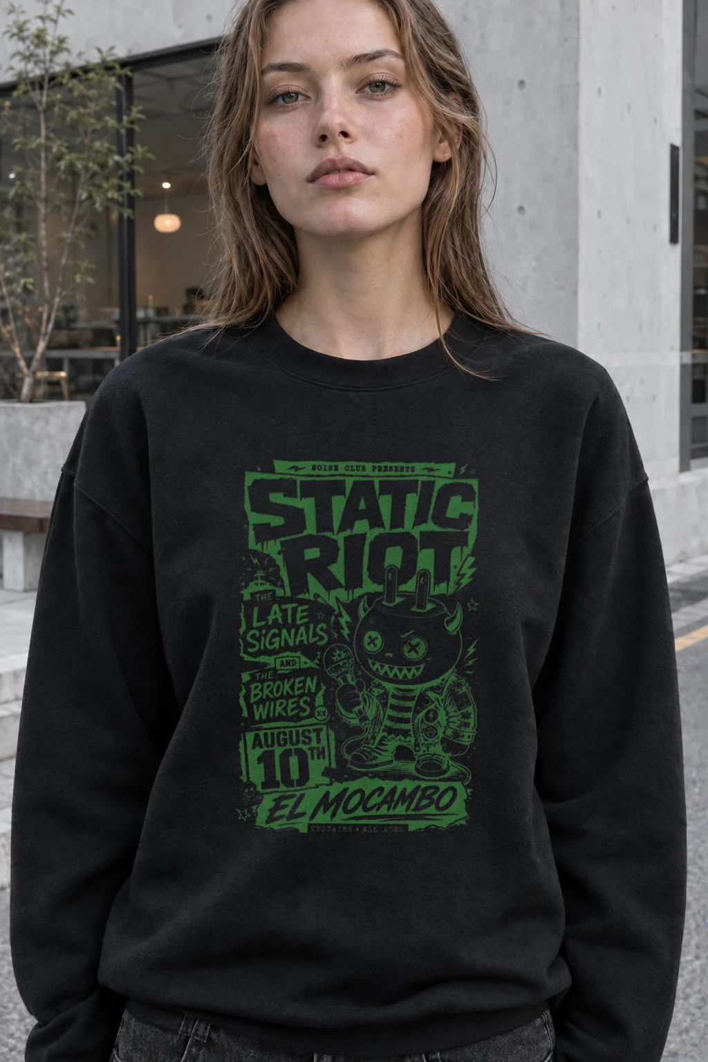 "Static Radio" Unisex Sponge Fleece Crewneck Sweatshirt | Bella + Canvas 3901