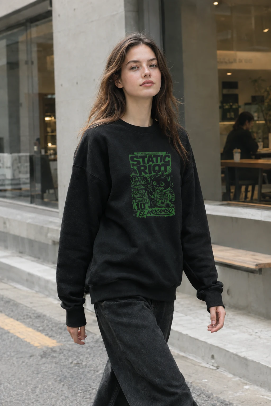 "Static Radio" Unisex Sponge Fleece Crewneck Sweatshirt | Bella + Canvas 3901